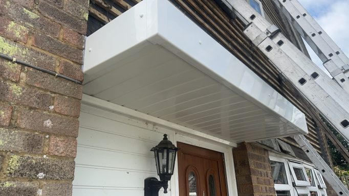 aluminium canopy capped in upvc